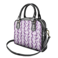 Hawaii Ti Leaf Maile Tuberose Lei Shoulder Handbag With Hanalei Leaf Purple LT05 - Polynesian Pride