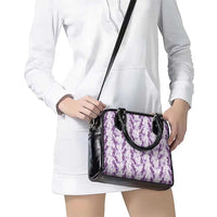 Hawaii Ti Leaf Maile Tuberose Lei Shoulder Handbag With Hanalei Leaf Purple LT05 - Polynesian Pride
