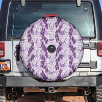 Hawaii Ti Leaf Maile Tuberose Lei Spare Tire Cover With Hanalei Leaf Purple LT05 Purple - Polynesian Pride