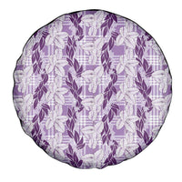 Hawaii Ti Leaf Maile Tuberose Lei Spare Tire Cover With Hanalei Leaf Purple LT05 - Polynesian Pride