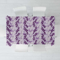 Hawaii Ti Leaf Maile Tuberose Lei Tablecloth With Hanalei Leaf Purple LT05 Purple - Polynesian Pride