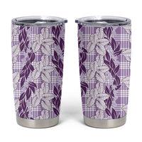 Hawaii Ti Leaf Maile Tuberose Lei Tumbler Cup With Hanalei Leaf Purple LT05 Purple - Polynesian Pride