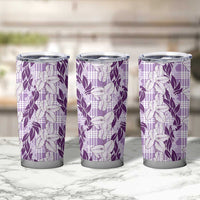 Hawaii Ti Leaf Maile Tuberose Lei Tumbler Cup With Hanalei Leaf Purple LT05 - Polynesian Pride