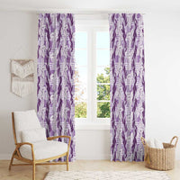 Hawaii Ti Leaf Maile Tuberose Lei Window Curtain With Hanalei Leaf Purple LT05 - Polynesian Pride