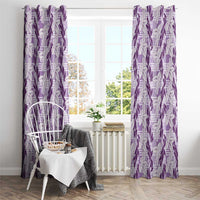 Hawaii Ti Leaf Maile Tuberose Lei Window Curtain With Hanalei Leaf Purple LT05 - Polynesian Pride