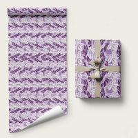 Hawaii Ti Leaf Maile Tuberose Lei Wrapping Paper With Hanalei Leaf Purple LT05 58" × 23" Purple - Polynesian Pride