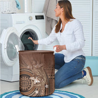 Samoa Tatau Marlin Laundry Basket With Siapo Motifs Brown LT05 - Polynesian Pride