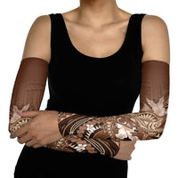 Samoa Tatau Marlin Arm Sleeves With Siapo Motifs Brown LT05 - Polynesian Pride