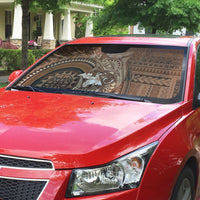 Samoa Tatau Marlin Auto Sun Shade With Siapo Motifs Brown LT05 - Polynesian Pride