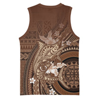 Samoa Tatau Marlin Basketball Jersey With Siapo Motifs Brown LT05 - Polynesian Pride