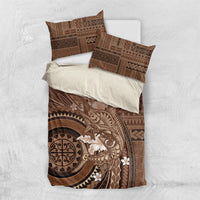 Samoa Tatau Marlin Bedding Set With Siapo Motifs Brown LT05 US Twin 172cm x 218cm Brown - Polynesian Pride