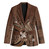 Samoa Tatau Marlin Blazer With Siapo Motifs Brown LT05 Unisex Brown - Polynesian Pride