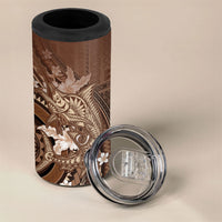 Samoa Tatau Marlin 4 in 1 Can Cooler Tumbler With Siapo Motifs Brown LT05 - Polynesian Pride
