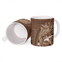 Samoa Tatau Marlin Ceramic Mug With Siapo Motifs Brown LT05 - Polynesian Pride