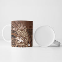 Samoa Tatau Marlin Ceramic Mug With Siapo Motifs Brown LT05 - Polynesian Pride