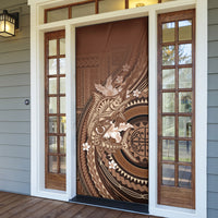 Samoa Tatau Marlin Door Cover With Siapo Motifs Brown LT05 - Polynesian Pride