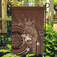 Samoa Tatau Marlin Garden Flag With Siapo Motifs Brown LT05 Garden Flag Brown - Polynesian Pride