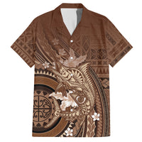 Samoa Tatau Marlin Hawaiian Shirt With Siapo Motifs Brown LT05 Brown - Polynesian Pride