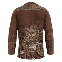 Samoa Tatau Marlin Hockey Jersey With Siapo Motifs Brown LT05 - Polynesian Pride