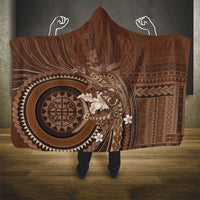 Samoa Tatau Marlin Hooded Blanket With Siapo Motifs Brown LT05 - Polynesian Pride