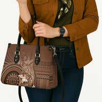 Samoa Tatau Marlin Leather Bag With Siapo Motifs Brown LT05 - Polynesian Pride