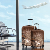 Samoa Tatau Marlin Luggage Cover With Siapo Motifs Brown LT05 - Polynesian Pride