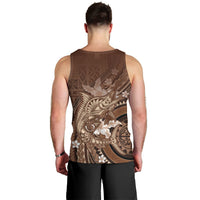 Samoa Tatau Marlin Men Tank Top With Siapo Motifs Brown LT05 - Polynesian Pride