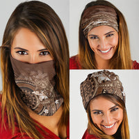 Samoa Tatau Marlin Neck Gaiter With Siapo Motifs Brown LT05 - Polynesian Pride