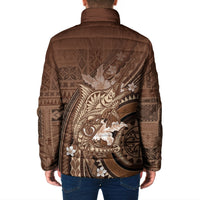 Samoa Tatau Marlin Padded Jacket With Siapo Motifs Brown LT05 - Polynesian Pride