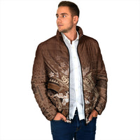 Samoa Tatau Marlin Padded Jacket With Siapo Motifs Brown LT05 - Polynesian Pride