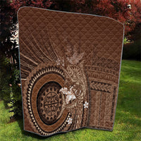 Samoa Tatau Marlin Quilt With Siapo Motifs Brown LT05 - Polynesian Pride