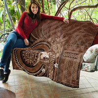 Samoa Tatau Marlin Quilt With Siapo Motifs Brown LT05 - Polynesian Pride