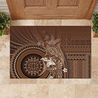 Samoa Tatau Marlin Rubber Doormat With Siapo Motifs Brown LT05 Brown - Polynesian Pride