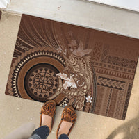 Samoa Tatau Marlin Rubber Doormat With Siapo Motifs Brown LT05 - Polynesian Pride