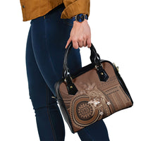 Samoa Tatau Marlin Shoulder Handbag With Siapo Motifs Brown LT05 - Polynesian Pride