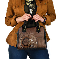 Samoa Tatau Marlin Shoulder Handbag With Siapo Motifs Brown LT05 - Polynesian Pride