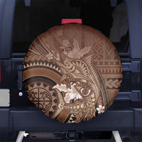 Samoa Tatau Marlin Spare Tire Cover With Siapo Motifs Brown LT05 No hole Brown - Polynesian Pride