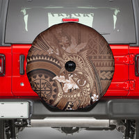 Samoa Tatau Marlin Spare Tire Cover With Siapo Motifs Brown LT05 - Polynesian Pride