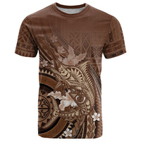 Samoa Tatau Marlin T Shirt With Siapo Motifs Brown LT05 Brown - Polynesian Pride