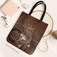 Samoa Tatau Marlin Tote Bag With Siapo Motifs Brown LT05 Black Strap One Size Brown - Polynesian Pride