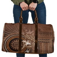 Samoa Tatau Marlin Travel Bag With Siapo Motifs Brown LT05 Brown - Polynesian Pride