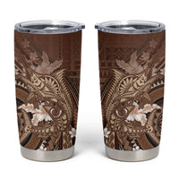 Samoa Tatau Marlin Tumbler Cup With Siapo Motifs Brown LT05 Brown - Polynesian Pride