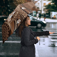 Samoa Tatau Marlin Umbrella With Siapo Motifs Brown LT05 - Polynesian Pride