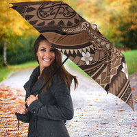 Samoa Tatau Marlin Umbrella With Siapo Motifs Brown LT05 - Polynesian Pride