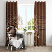 Samoa Tatau Marlin Window Curtain With Siapo Motifs Brown LT05 - Polynesian Pride