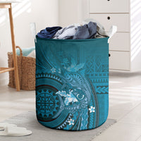 Samoa Tatau Marlin Laundry Basket With Siapo Motifs Teal LT05 Teal - Polynesian Pride