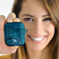 Samoa Tatau Marlin AirPods Case With Siapo Motifs Teal LT05 - Polynesian Pride