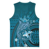 Samoa Tatau Marlin Basketball Jersey With Siapo Motifs Teal LT05 - Polynesian Pride