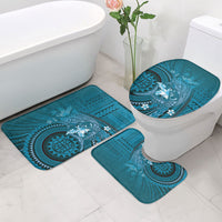 Samoa Tatau Marlin Bathroom Set With Siapo Motifs Teal LT05 - Polynesian Pride