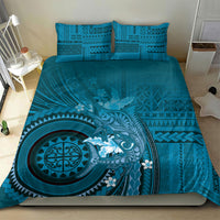 Samoa Tatau Marlin Bedding Set With Siapo Motifs Teal LT05 - Polynesian Pride